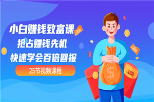 小白赚钱致富课：抢占赚钱先机 快速学会百倍回报（25节视频）