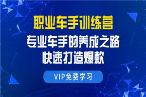职业车手训练营：专业车手的养成之路，快速打造爆款