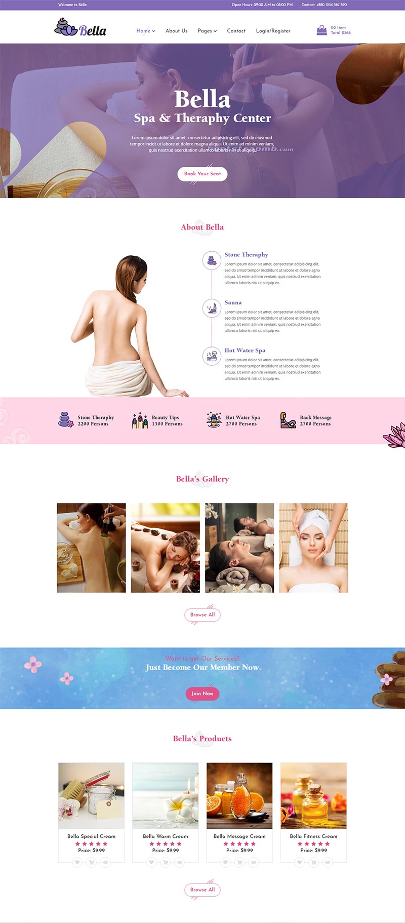 响应式Spa养生馆电商网站模板